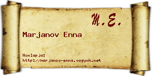 Marjanov Enna névjegykártya